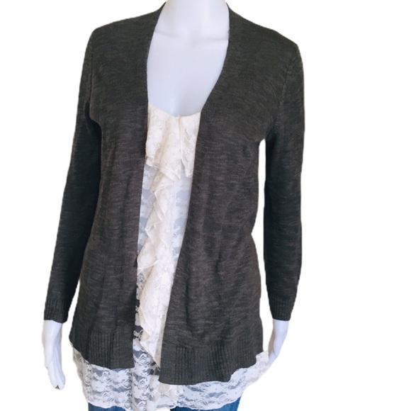 GAP Sweater/Cardigan With Open Front & Long Sleeves Olive Green Size XS - Picture 1 of 12